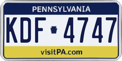 PA license plate KDF4747