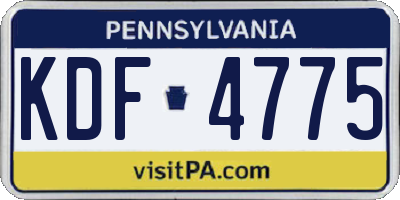 PA license plate KDF4775