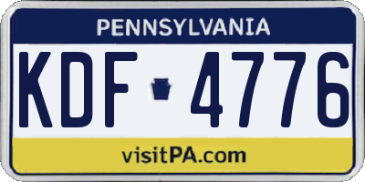 PA license plate KDF4776