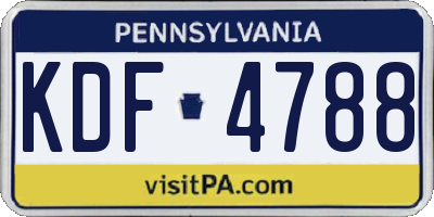 PA license plate KDF4788
