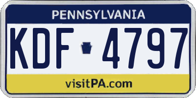 PA license plate KDF4797