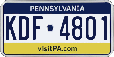PA license plate KDF4801