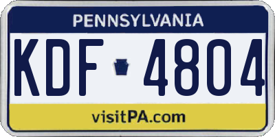 PA license plate KDF4804