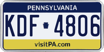 PA license plate KDF4806