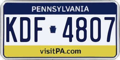 PA license plate KDF4807