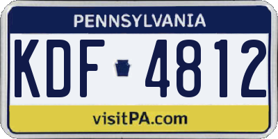 PA license plate KDF4812