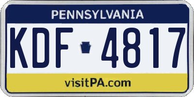 PA license plate KDF4817