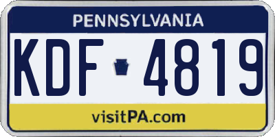 PA license plate KDF4819