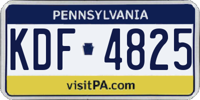 PA license plate KDF4825