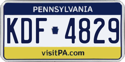 PA license plate KDF4829