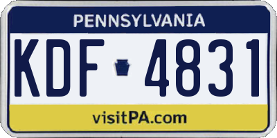 PA license plate KDF4831
