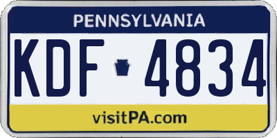 PA license plate KDF4834