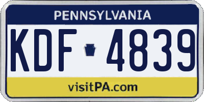 PA license plate KDF4839