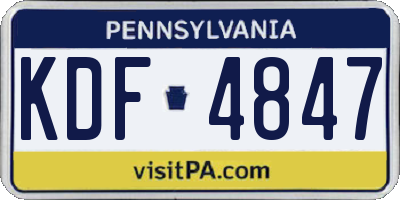 PA license plate KDF4847