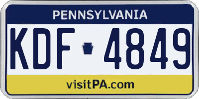 PA license plate KDF4849