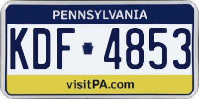 PA license plate KDF4853