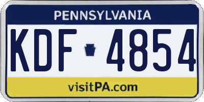 PA license plate KDF4854