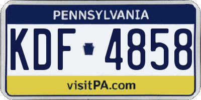 PA license plate KDF4858