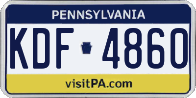 PA license plate KDF4860