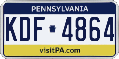 PA license plate KDF4864