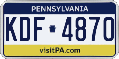 PA license plate KDF4870