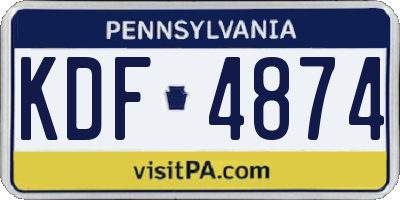 PA license plate KDF4874