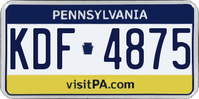 PA license plate KDF4875