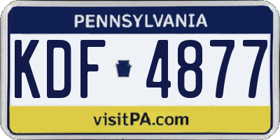 PA license plate KDF4877