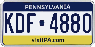 PA license plate KDF4880