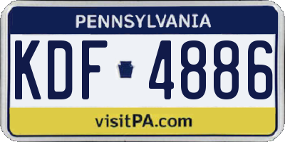 PA license plate KDF4886