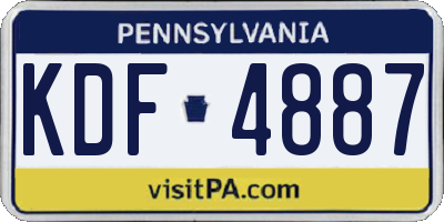 PA license plate KDF4887