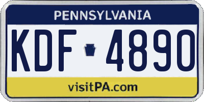 PA license plate KDF4890