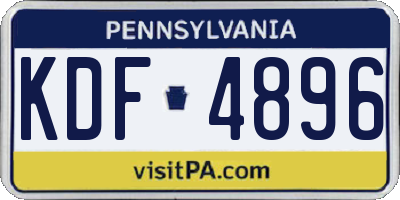 PA license plate KDF4896
