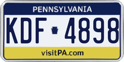 PA license plate KDF4898