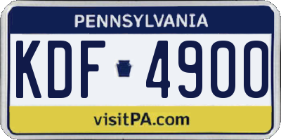 PA license plate KDF4900