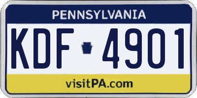 PA license plate KDF4901