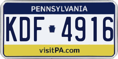 PA license plate KDF4916
