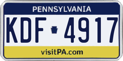 PA license plate KDF4917
