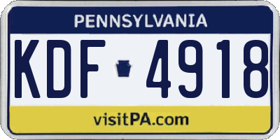 PA license plate KDF4918
