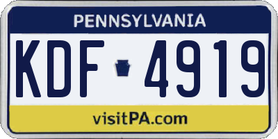 PA license plate KDF4919