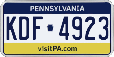 PA license plate KDF4923