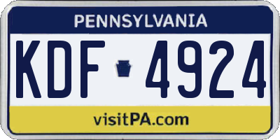 PA license plate KDF4924