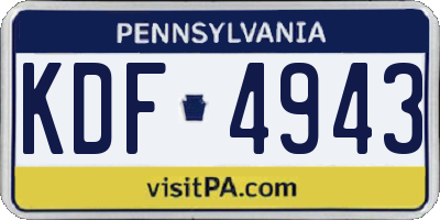 PA license plate KDF4943