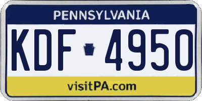 PA license plate KDF4950