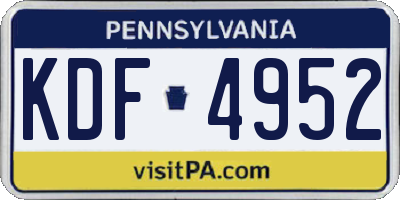 PA license plate KDF4952