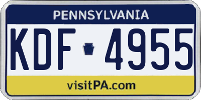 PA license plate KDF4955