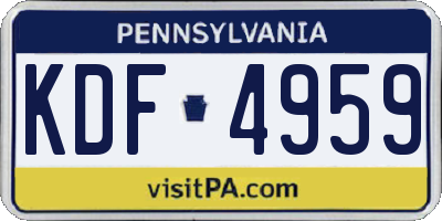 PA license plate KDF4959