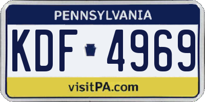 PA license plate KDF4969
