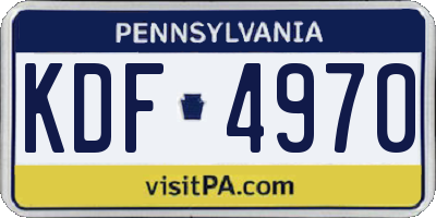PA license plate KDF4970