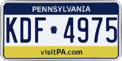 PA license plate KDF4975